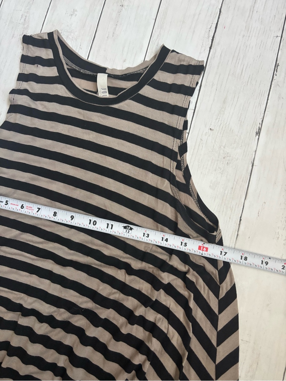 Jolie Black and Tan Striped Sleeveless Swing Tank Top - Picture 2 of 4